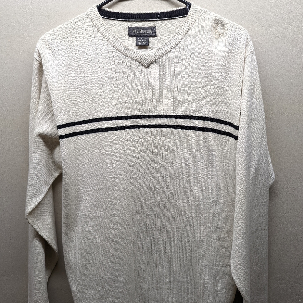👍  Van Hausen Youth Sweater L size 14/16 Beige/Black